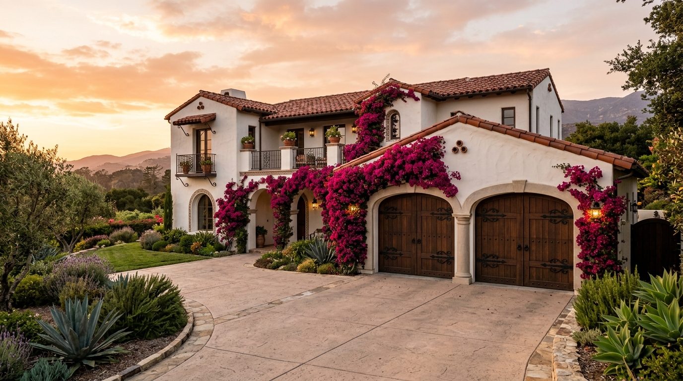 Garage Door Services Apex Nader Exterior Closed Garage Door at Twilight